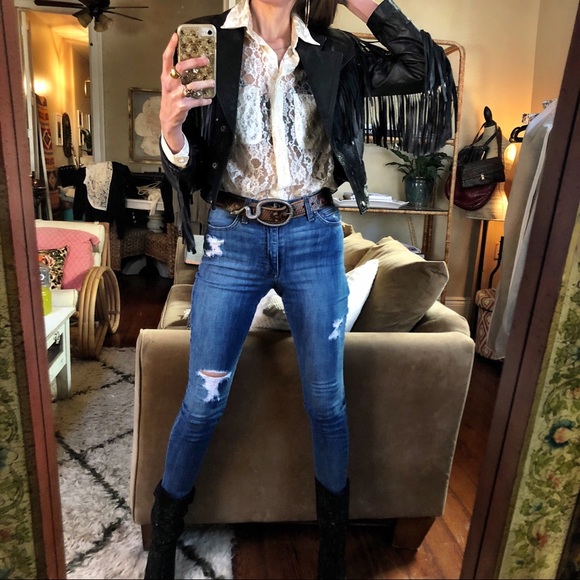 Vintage leather fringe jacket - Picture 2 of 8